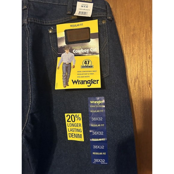 NWT Wrangler 47MWZ Premium Performance Cowboy Cut Rigid Classic Fit Jeans 38 32 - Picture 3 of 5